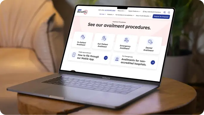 InLife Benefits website on MacBook