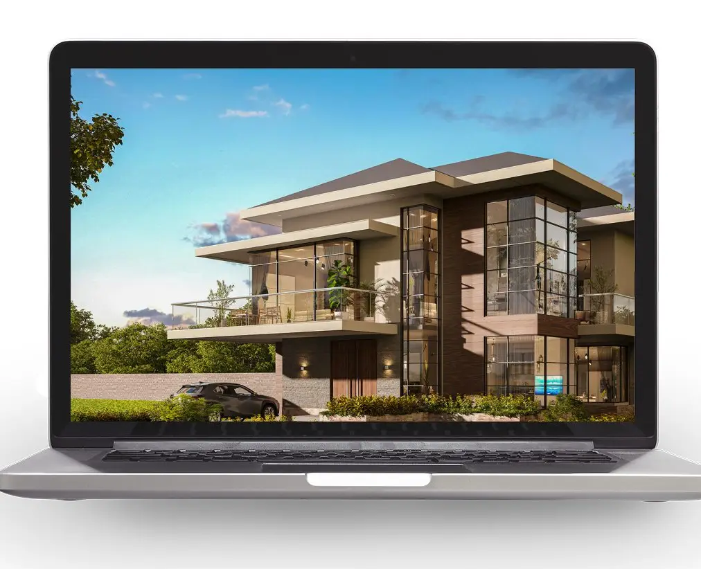 Aboitiz Land website on laptop