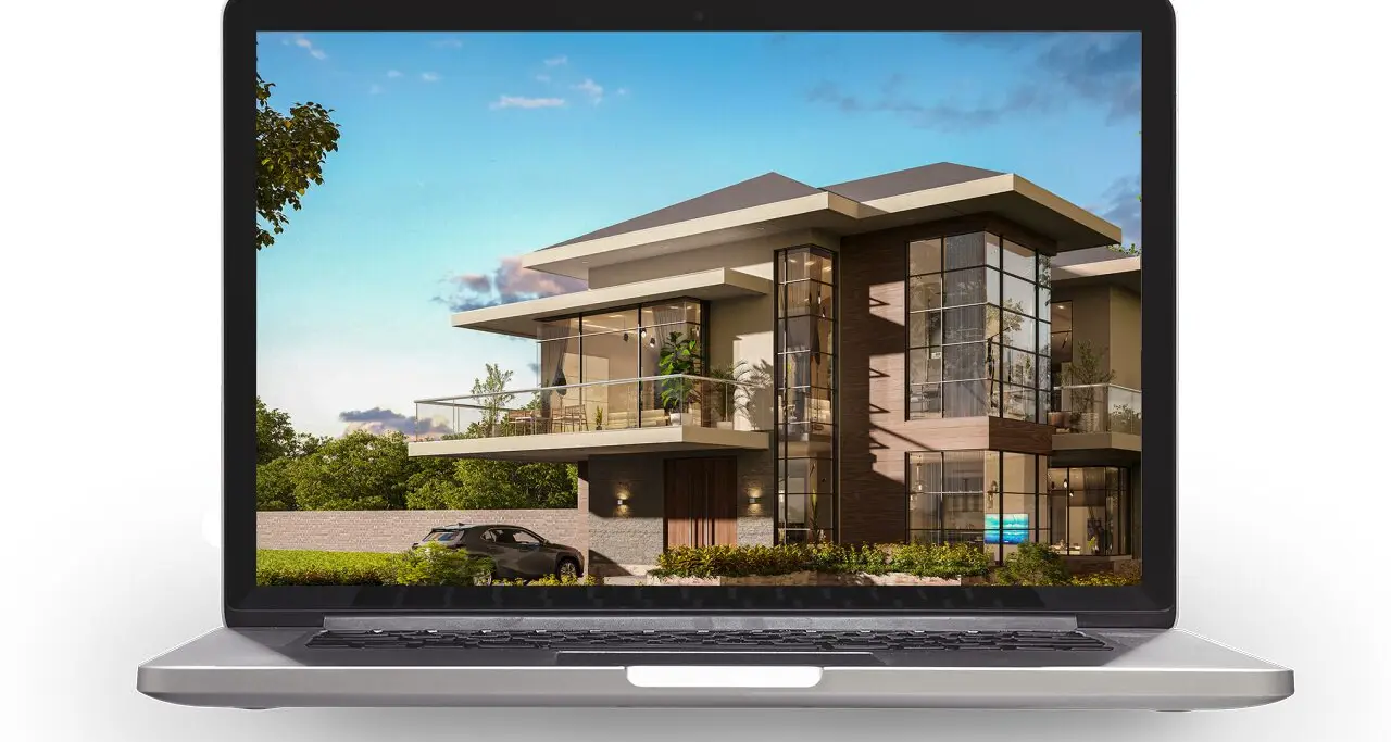 Aboitiz Land website on laptop