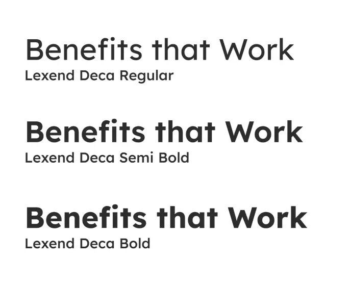 InLife Benefits brand typography