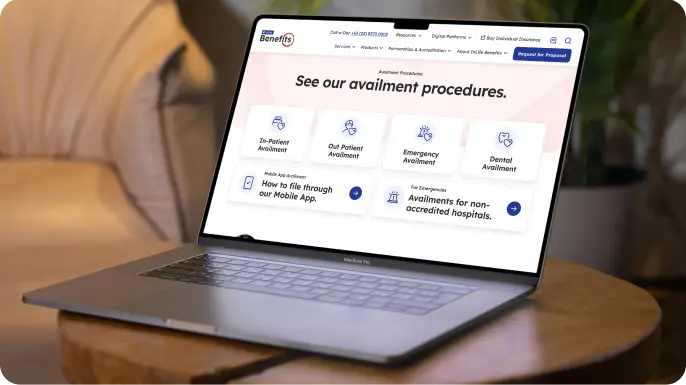 InLife Benefits website on MacBook
