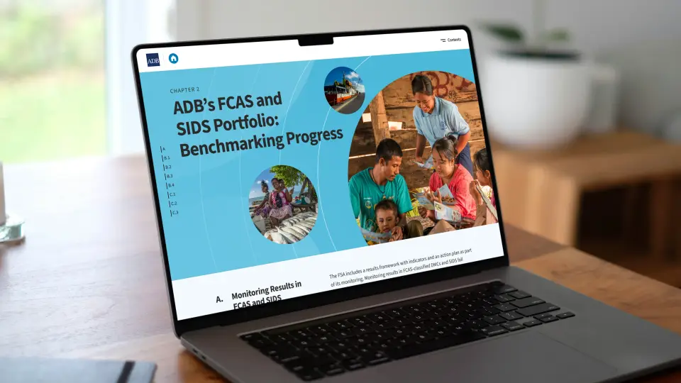 Asian Development Bank report website by Designblue