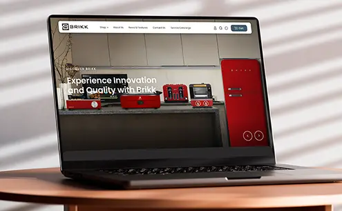 Custom website design shown on a laptop mockup